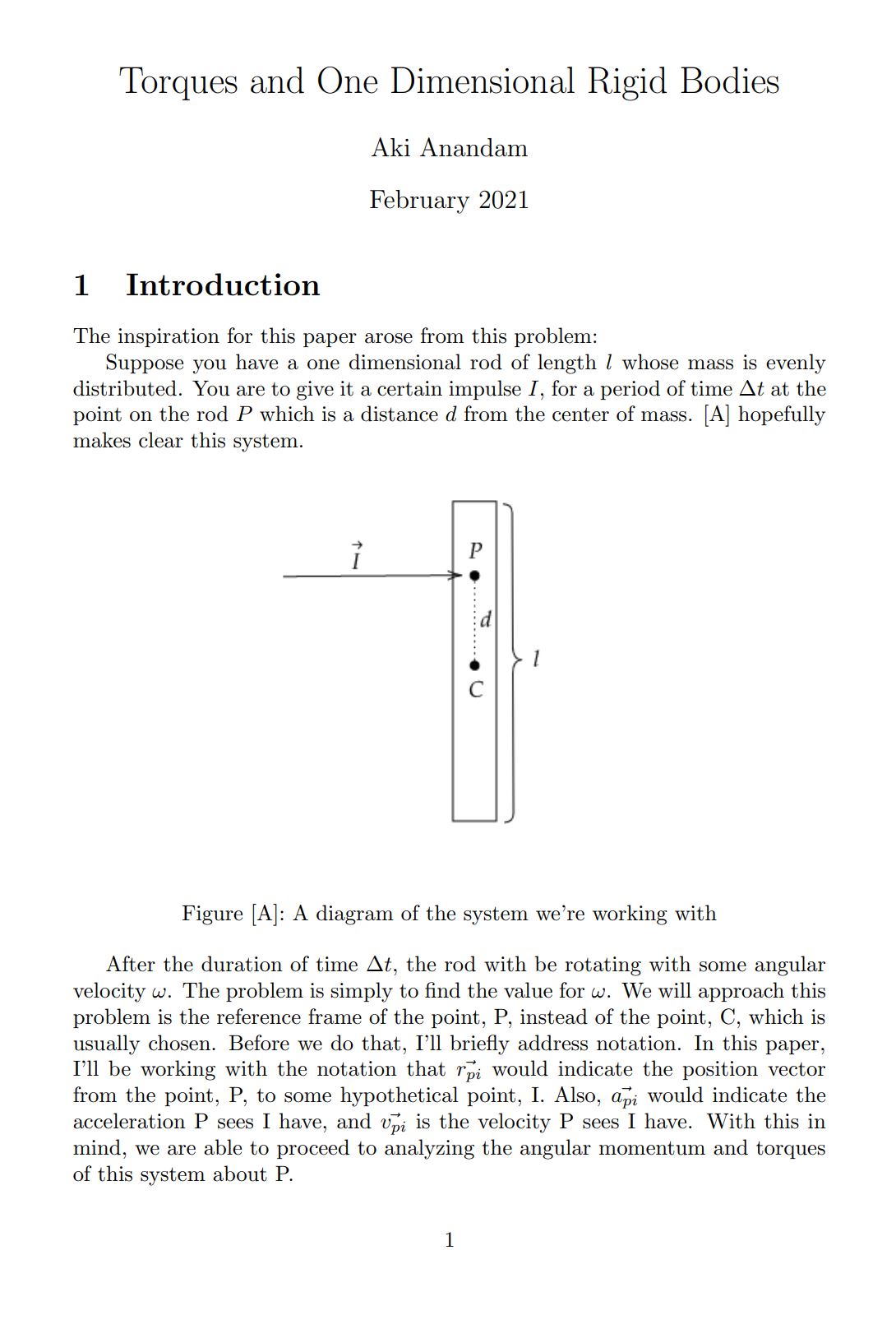 Cover preview for Torques and One Dimensional Rigid Bodies
